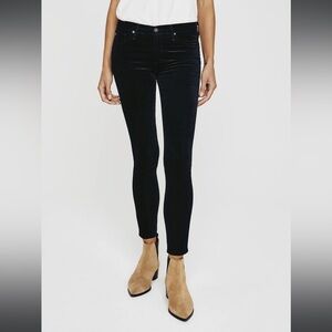 AG Women's Black Velvet Super Skinny Legging Ankle Jeans